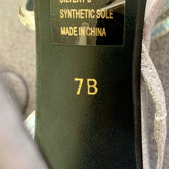 Dyeables Dahlia Silver Rhinestone PU Strappy Heels Size US 7 4.5-Inch Stiletto - Picture 8 of 11